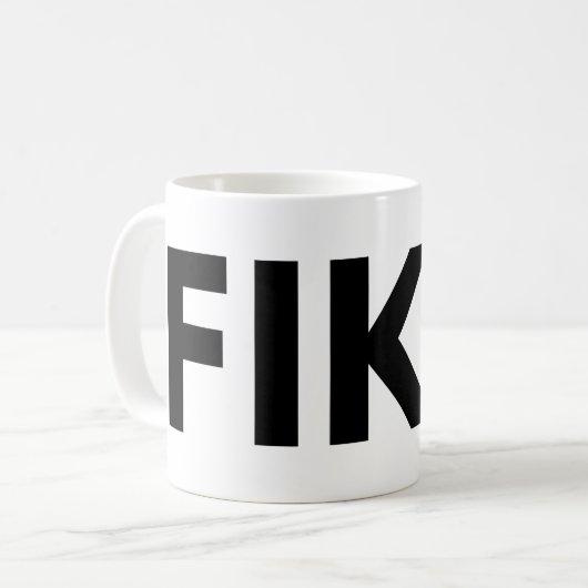 FIKA Fett Schwarz-Weiß-Tasse Kaffeetasse (Vorderseite Links)
