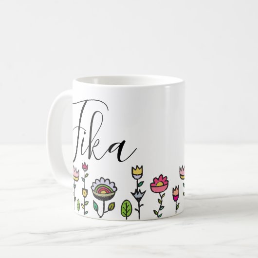 Fika im glücklichen Garten Kaffeetasse (Vorderseite Links)