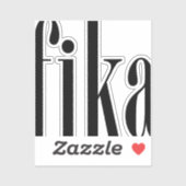 Fika Rectangle Vinyl Sticker (Blatt)