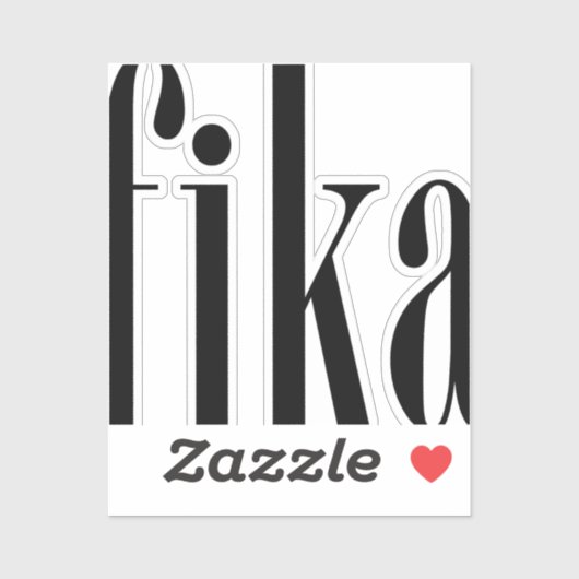 Fika Rectangle Vinyl Sticker (Blatt)