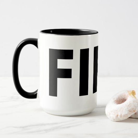 FIKA Schwarz-Weiß-Tasse Tasse (Mit Donut)