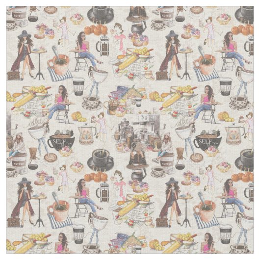 Fika Schwedische Kaffeepause Tradition Stoff (Nahaufnahme)