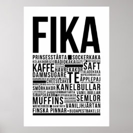 Fika-Süßigkeiten aus Schweden Typografie Poster