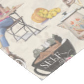 Fika Swedish Coffee Shop Tischtuch Tischdecke (Schrägansicht)
