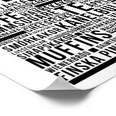 Fika Sweet Coffee Süßigkeiten Typografie Poster (Ecke)