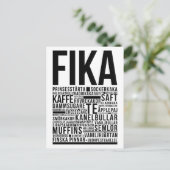Fika Sweet Coffee Süßigkeiten Typografie Poster Postkarte (Stehend Vorderseite)