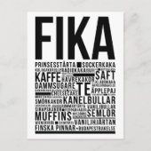 Fika Sweet Coffee Süßigkeiten Typografie Poster Postkarte (Vorderseite)