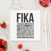 Fika Sweet Coffee Süßigkeiten Typografie Poster Serviette (Beispiel)