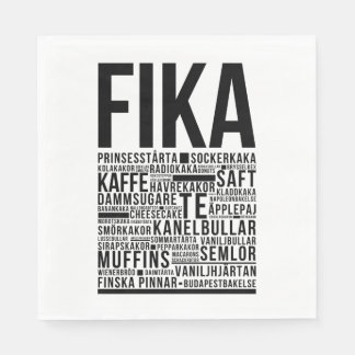 Fika Sweet Coffee Süßigkeiten Typografie Poster Serviette