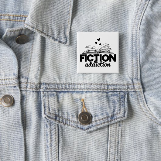 Fiktion Addiction Bookworm Lesen Sprichwort Buch Button (Beispiel)