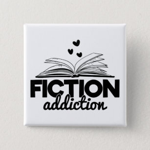 Fiktion Addiction Bookworm Lesen Sprichwort Buch Button