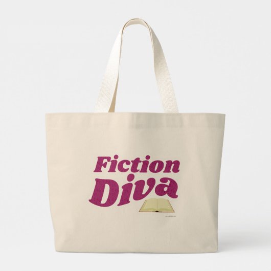 Fiktion Diva Sassy Autor Design Slogan Jumbo Stoffbeutel (Rückseite)
