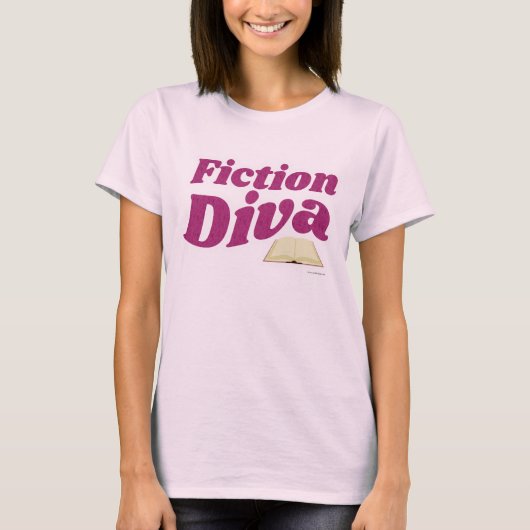 Fiktion Diva Sassy Autor Design Slogan T-Shirt (Vorderseite)