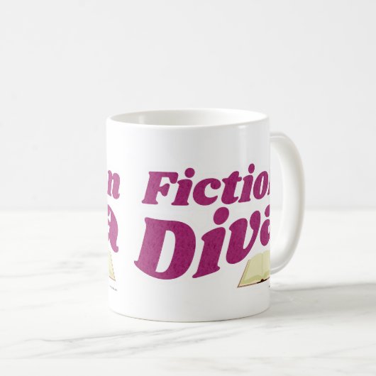 Fiktion Diva Sassy Fun Book Design Writer Slogan Kaffeetasse (VorderseiteRechts)