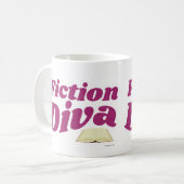 Fiktion Diva Sassy Fun Book Design Writer Slogan Kaffeetasse (Vorderseite Links)