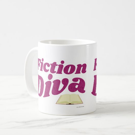 Fiktion Diva Sassy Fun Book Design Writer Slogan Kaffeetasse (Vorderseite Links)
