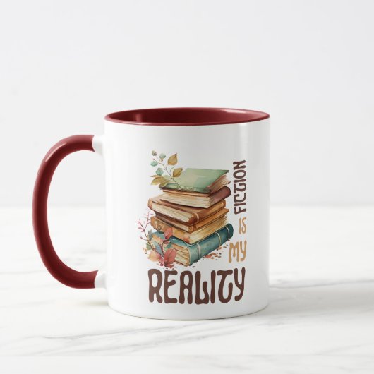 Fiktion Lover Tasse - Funny Book Quote Tasse Kaffe (Links)