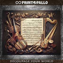 Fiktionales Konzept von Musikinstrumenten Seidenpapier