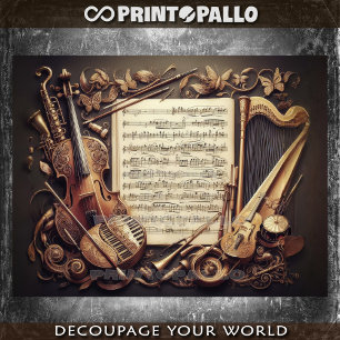 Fiktionales Konzept von Musikinstrumenten Seidenpapier