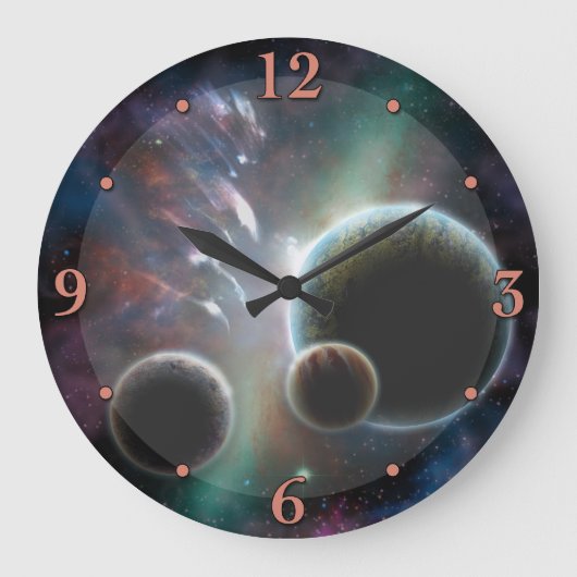 Fiktive Raum-Szenen-Planeten-Astronomie-Uhr Große Wanduhr (Vorderseite)