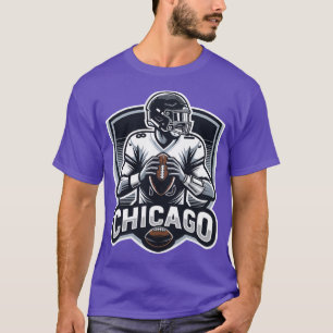 Fiktiver Chicago-Quarterback #18-Schild-Logo T-Shirt