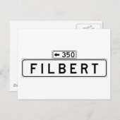 Filbert St., San Francisco Street Sign Postkarte (Vorne/Hinten)