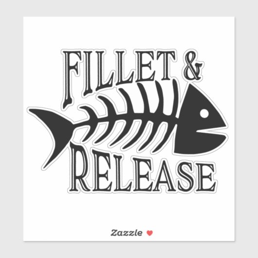 Filet and Release Funny Fishing Aufkleber (Blatt)