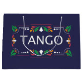 Fileteado Argentine Tango Floral Große Geschenktüte (Vorderseite)