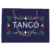Fileteado Argentine Tango Floral Große Geschenktüte (Rückseite)