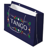 Fileteado Argentine Tango Floral Große Geschenktüte (Vorderseite Schrägansicht)
