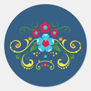 Fileteado Filete Porteño Buenos Aires Stil Runder Aufkleber