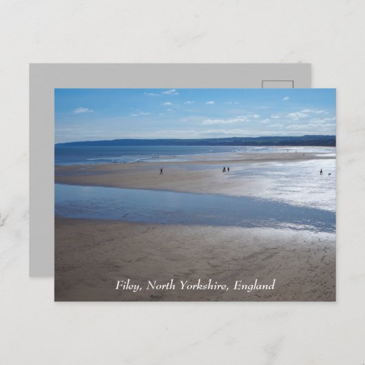 Filey Beach, North Yorkshire, England, Postcard Postkarte (Vorne/Hinten)