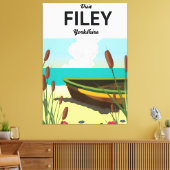 Filey, Yorkshire Seaside Poster Leinwanddruck (Insitu (Wohnzimmer))