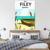 Filey, Yorkshire Seaside Poster Leinwanddruck (Insitu (Schlafzimmer))