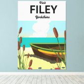Filey, Yorkshire Seaside Poster Leinwanddruck (Insitu (Holzboden))