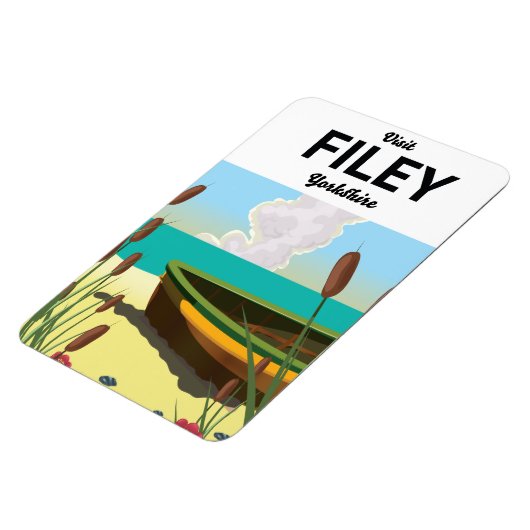 Filey, Yorkshire Seaside Poster Magnet (Linke Seite)