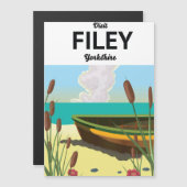 Filey, Yorkshire Seaside Poster Magnetkarte (Vorne/Hinten)