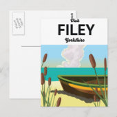 Filey, Yorkshire Seaside Poster Postkarte (Vorne/Hinten)