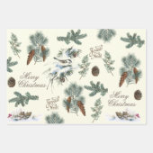 Filiale Filiale von Evergreen Pinecone Bird Streif Geschenkpapier Set (Vorderseite 2)
