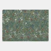 Filiale Filiale von Evergreen Pinecone Bird Streif Geschenkpapier Set (Vorderseite)