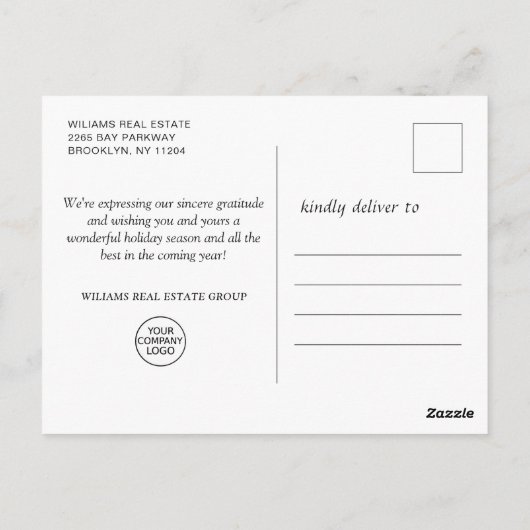 Filiale für Weihnachtskiefern Rustikale Gruß Postkarte (Rückseite)