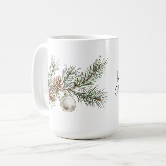 Filiale und Ornament der Heiligen Pine Cones Kaffeetasse (Vorderseite Links)