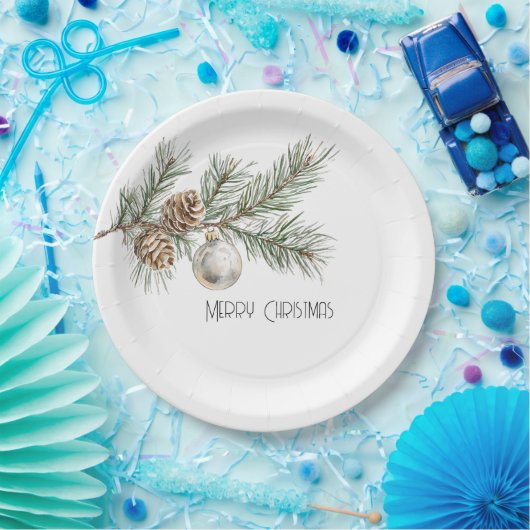 Filiale und Ornament der Heiligen Pine Cones Pappteller (Party)
