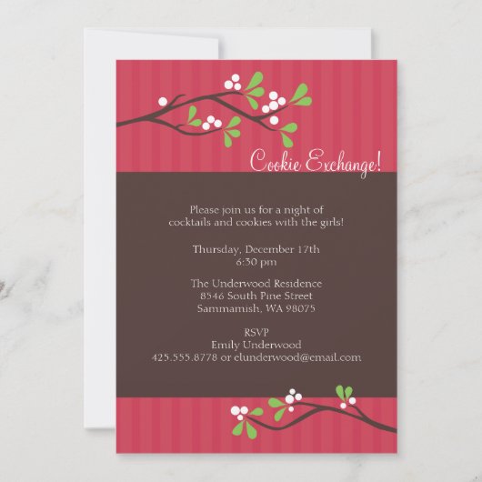 Filiale Weihnachten-Berry-Party Einladung (Vorderseite)