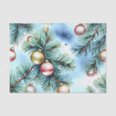 Filialen und Ornamente von Weihnachtswasserkiefern Seidenpapier (Vorderseite)