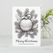 Filialen von Weihnachtsschmuck Feiertagskarte (Stehend Vorderseite)