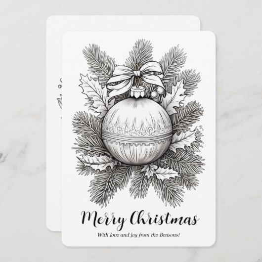 Filialen von Weihnachtsschmuck Feiertagskarte (Vorne/Hinten)