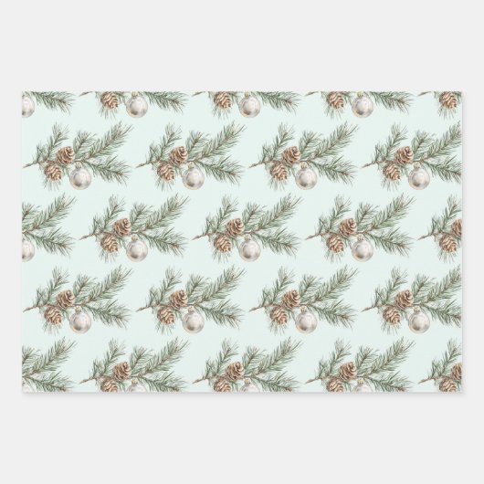 Filialverzierung der Filiale "Pine Cones" Geschenkpapier Set (Vorderseite)