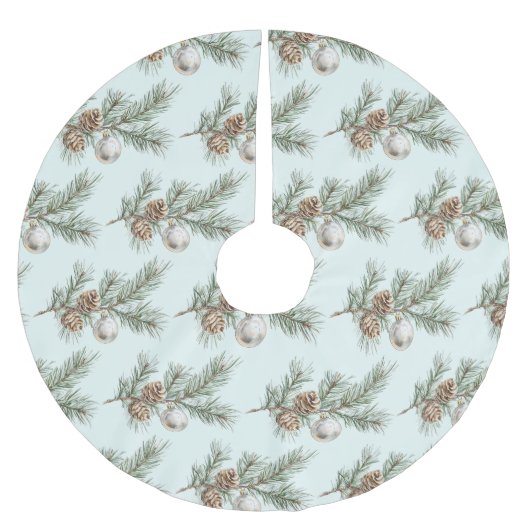 Filialverzierung der Filiale "Pine Cones" Polyester Weihnachtsbaumdecke (Vorderseite)