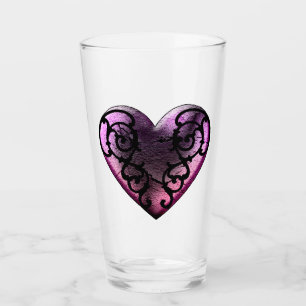 Filigran-Goth-Pink-Herz Glas